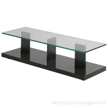 Fashion Glass Coffee Table with Stainless Steel Base (TT-TS108)
